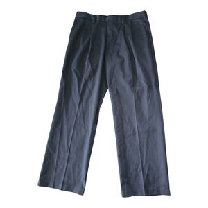 $58 Dockers Signature Khaki Pants Men Dark Blue 32X29 Mid Rise Straight Leg